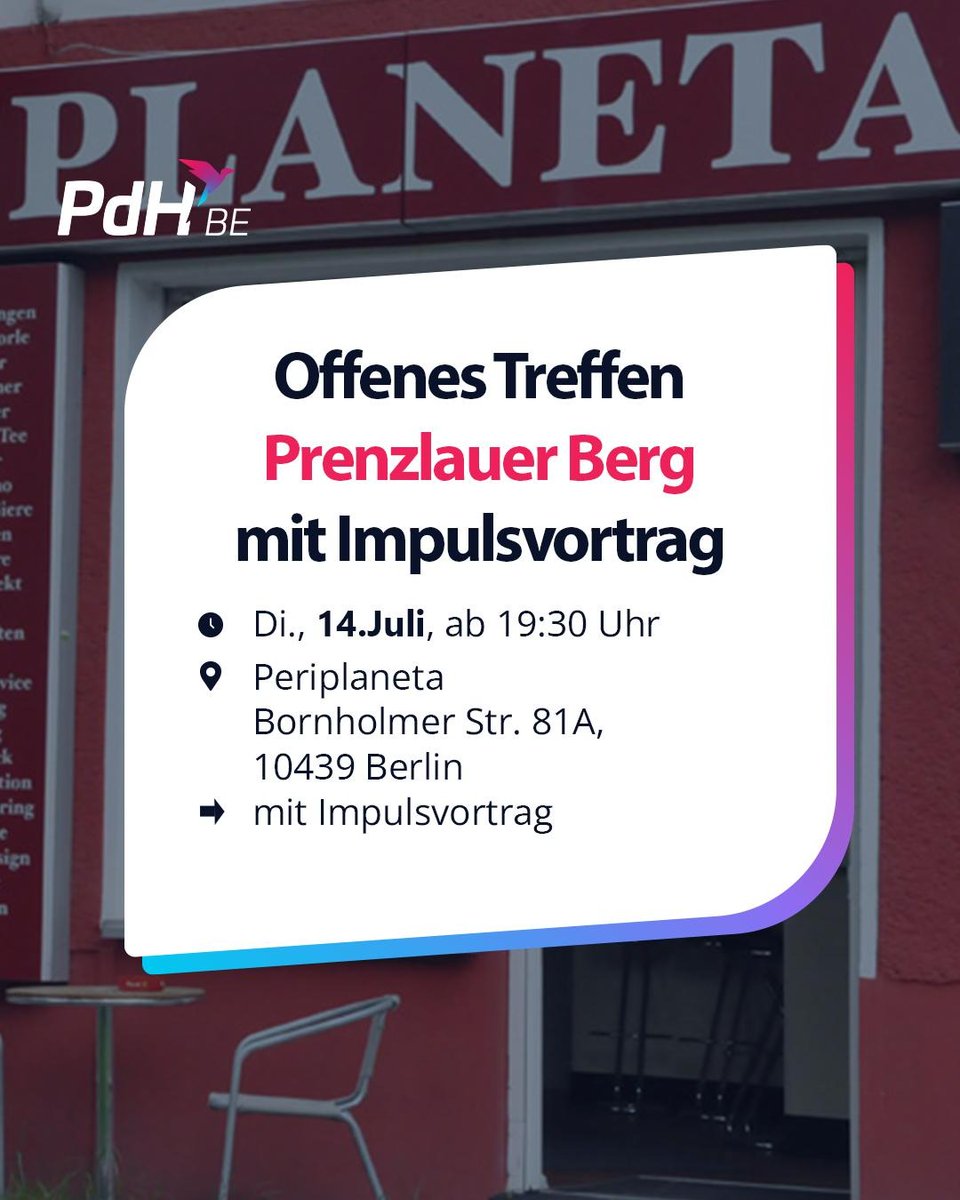 PdH_BE's tweet photo. Unser nächstes offenes Treffen mit Impulsvortrag.
Kommt gerne vorbei, lernt uns kennen und redet mit uns über alle politischen Themen die euch Interessieren.
Wir freuen uns auf euch.
#Politik #Humanismus https://t.co/3aPGZcBmk1