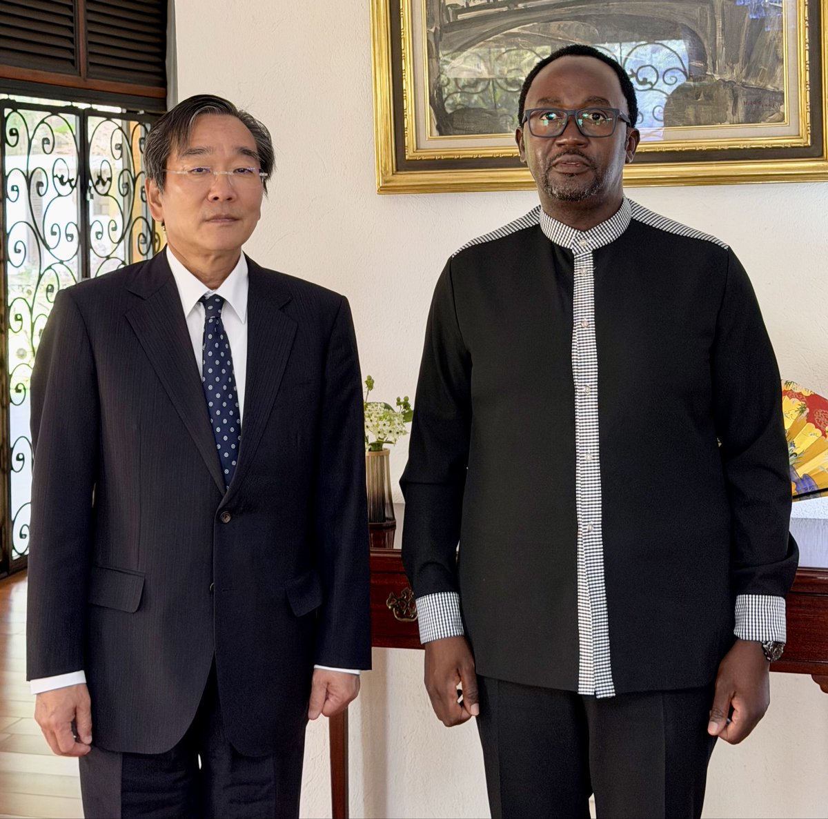 ckaheru's tweet photo. Today, I had a good engagement with H.E. Sasayama Takuya, Ambassador of Japan to Uganda. Japan’s footprint in Uganda continues to speak through practical partnerships &amp; people-centred cooperation that deliver meaningfully. https://t.co/TDAbUBQvLf