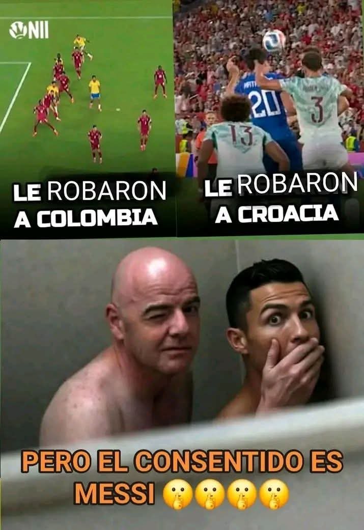 XavierZ3's tweet photo. @Ramon_AlvarezMM Jajajajaja el que dice que fue robo no sabe nada de fútbol y es fan del eliminado YouTuber CR7 que no se cansó de robar contra Colombia y Croacia. https://t.co/r1oXaQajRh