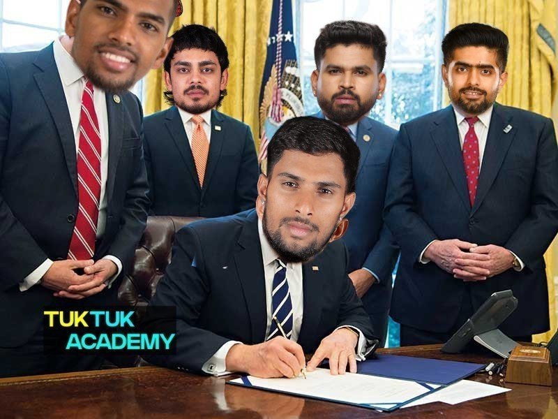 TukTuk_Academy's tweet photo. 🚨Earth Shattering, Biggest Breaking.

International Organisation of TukTuk Academy (IOTA) appointed Mr Tilak Varma as the 𝗣𝗿𝗲𝘀𝗶𝗱𝗲𝗻𝘁 of TukTuk Academy after his recent marvellous and inspirational performances. https://t.co/m2gEfrlo5s