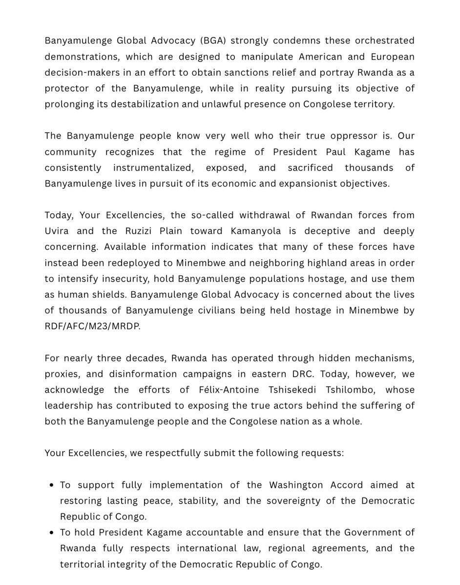 Banyamulenge Global Advocacy (B.G.A) tweet media