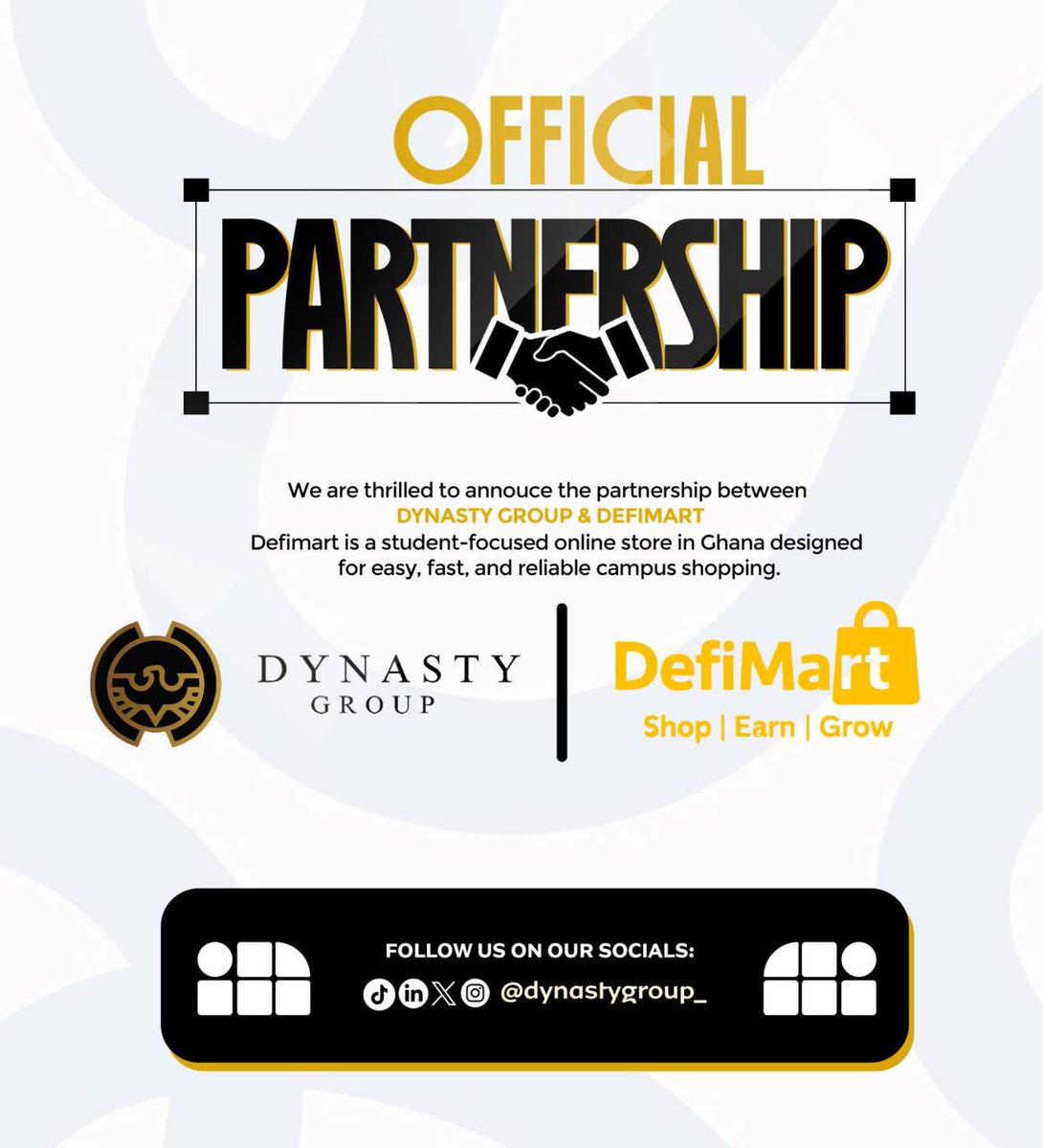 dynastygroups_'s tweet photo. We're thrilled to announce that Dynasty Group has officially partnered with Defi-Mart.
Together, we are committed to creating more value for our customers and communities.
#DynastyGroup #DefiMart #NewPartnership #GrowingTogether https://t.co/6cSDcKCXrd