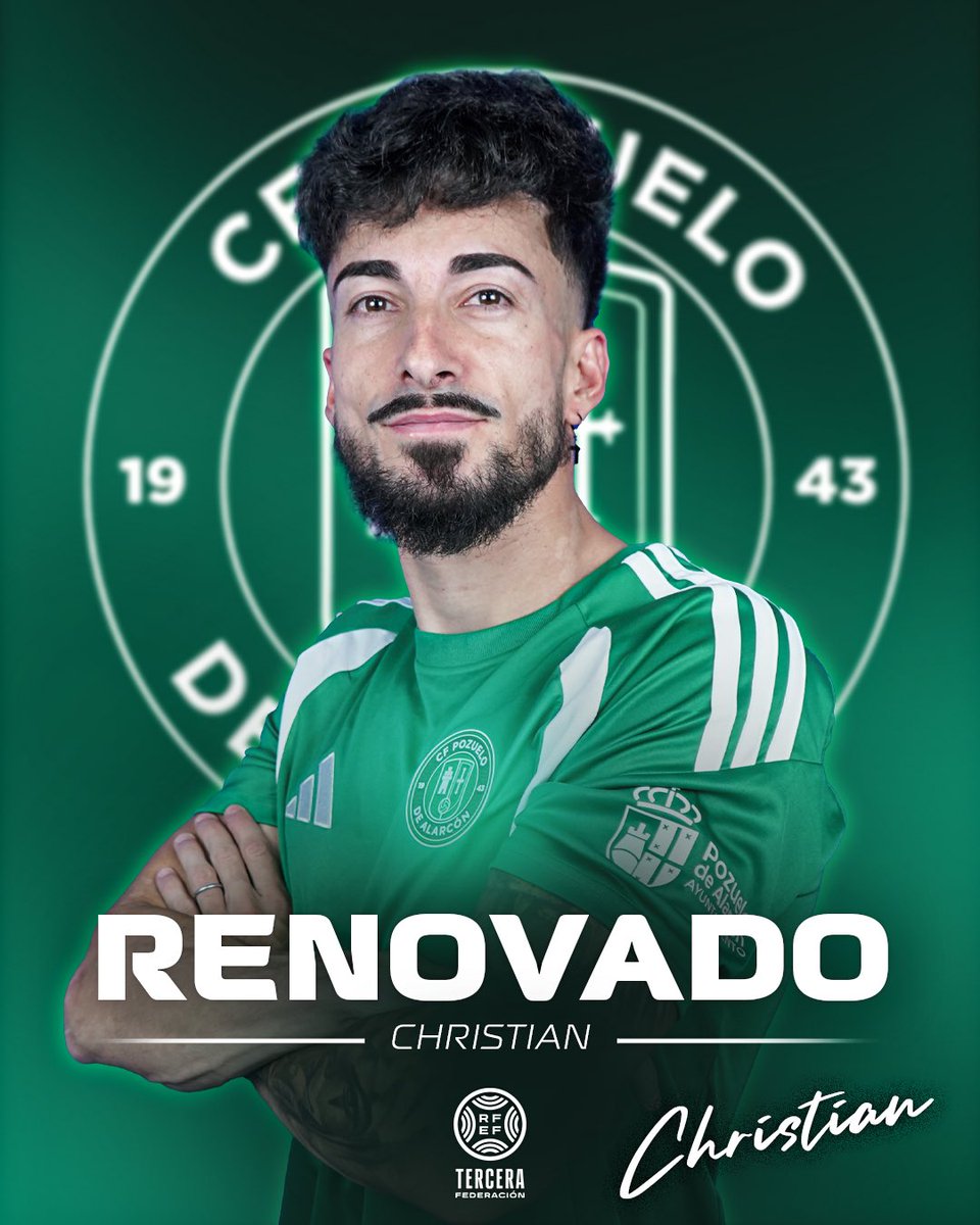 Cfpozuelo's tweet photo. ✍🏼 𝗥𝗘𝗡𝗢𝗩𝗔𝗖𝗜𝗢𝗡 | Christian seguirá otra temporada de verde‼️

🤗 Seguimos con la experiencia y recorrido por la banda izquierda del Valle. Con constancia siempre para el objetivo 🛡️

¡A por todas, Chris! 👏

💚🤍 #FamiliaVerde #DueñosDeUnaPasion https://t.co/inf4TRaWMS