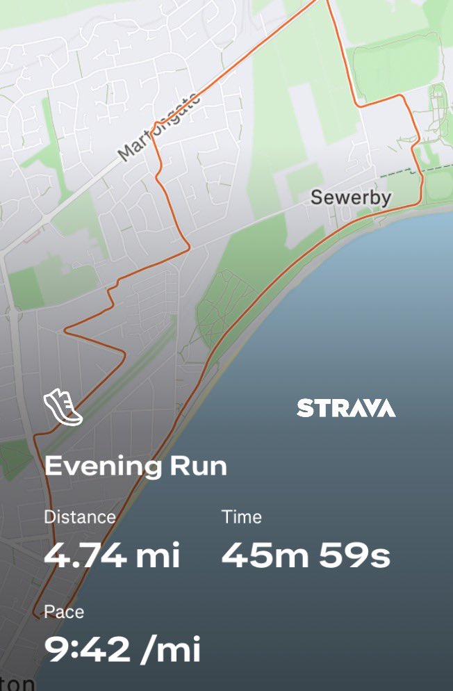 Progradar's tweet photo. BRR Tuesday Training, first run post Endure 24 - a lovely very easy run up to Sewerby park and back again, really enjoyed that 😊🏃‍♂️ @RunComPod #BRRTraining https://t.co/KAdCVr37Am