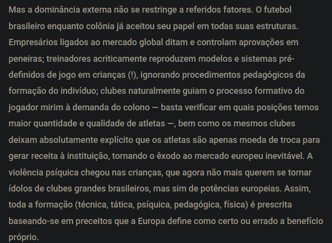 lufesssan's tweet photo. "Falta entender por que diabos o jogador brasileiro saiu de absoluto protagonista para mero coadjuvante."

Eu tenho uma hipótese: https://t.co/VcTsr9ea3m