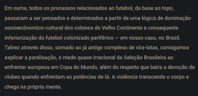 lufesssan's tweet photo. "Falta entender por que diabos o jogador brasileiro saiu de absoluto protagonista para mero coadjuvante."

Eu tenho uma hipótese: https://t.co/VcTsr9ea3m