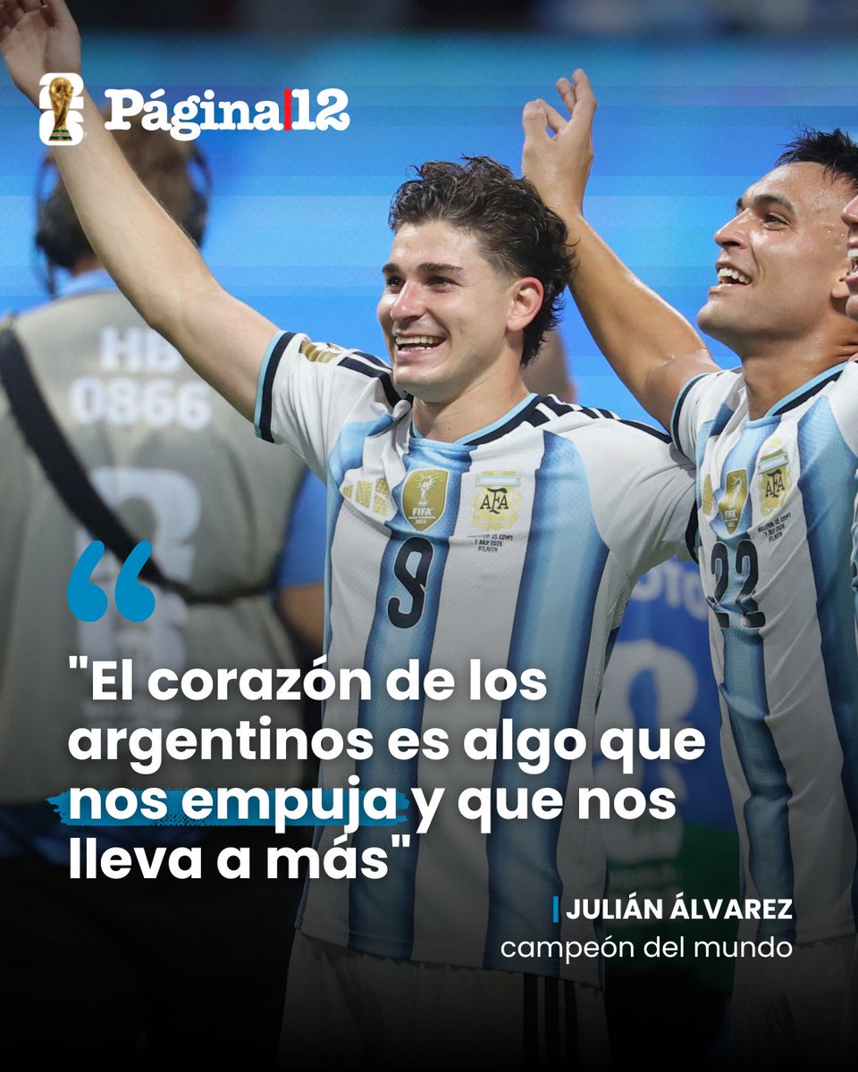 pagina12's tweet photo. Tras el triunfo agónico de Argentina contra Egipto, Julián Álvarez aseguró: "El corazón de los argentinos es algo que nos empuja y que nos lleva a más".
https://t.co/79kLg8sBkN https://t.co/nvHi2SFw9e