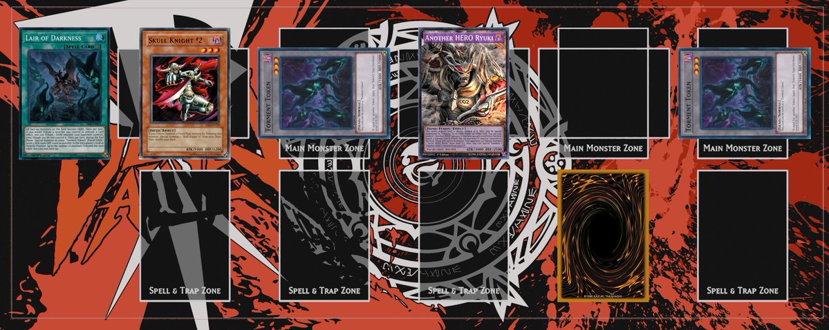 psychokinetic_'s tweet photo. @yumenoduelist @DUEA_WDF —
⠀⠀⠀⠀⸻⠀𝐓𝐔𝐑𝐍 𝐄𝐍𝐃⠀⸻
𝐋𝐏: 4000
𝐇: 4

𝐌𝐌𝐙:
- Another HERO Ryuki
  - ATK. POSITION
- Torment Token (2)
- Skull Knight #2
  - ATK. POSITION

𝐒/𝐓:
- Unknown Face-Down (1)

𝐅𝐈𝐄𝐋𝐃:
- Lair of Darkness

⠀〈❮⠀#𝐖𝐃𝐅𝐁𝐀𝐓𝐓𝐋𝐄𝐌𝐀𝐍𝐈𝐀⠀❯〉 https://t.co/L2AfMVhsaC