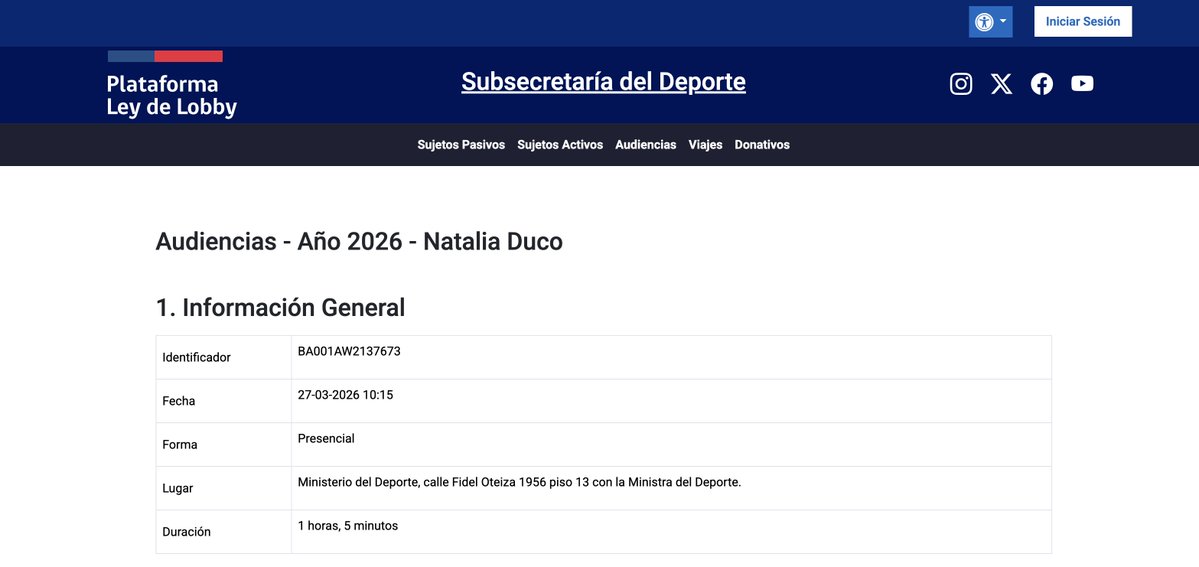 hernan_sr's tweet photo. 🛑URGENTE

Al buscar las reuniones de lobby que tuvo @NataliaDucoSole nos topamos con la sorpresa que el 27 de Marzo del 2026 a las 10:15 de la mañana se juntó en una reunión privada con el dueño de DG medios, Carlos Geniso y en el item de materias tratadas sale: "Diseño, implementación y evaluación de políticas, planes y programas efectuados por los sujetos pasivos" y en el item especificaciones: "Estadio Nacional para la realización de conciertos,regularización de la solicitud de reunión y disponibilidad del Estadio
Nacional para la realización de conciertos.
CONCLUSION: DG MEDIOS presentará un plan de mitigación para la realización de posibles conciertos"

Por lo tanto, si en Marzo Duco ya había tenido esa reunión privada con el dueño de DG medios

 ¿Por qué tuvo que esperar hasta Junio para decir que el estadio no estaba confirmado?

¿Por qué al otro día de esta reunión, ella misma ya estaba confirmando que BTS si se presentaría en el estadio nacional descartando el festival MUDA?

Natalia Duco estaba al tanto de todo, por eso ahora se lava las manos con la productora y DG medios no ha emitido ningún tipo de comunicado.

TE PILLAMOS PO COMADRE.

https://t.co/I5lilmxr8a