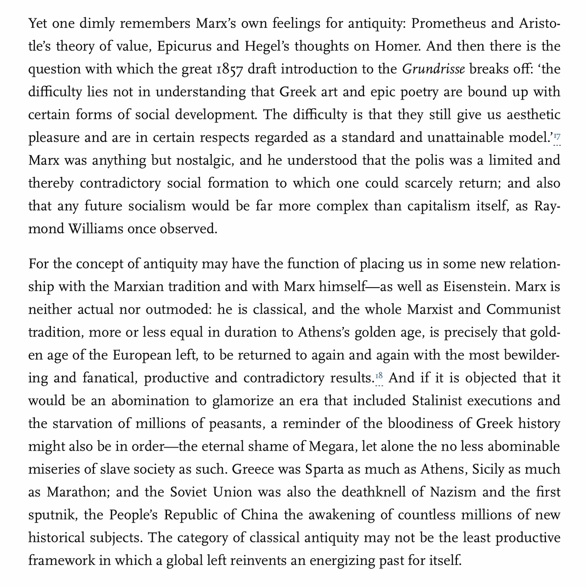 dramaticirony's tweet photo. fredric jameson on returning to the marxist tradition as one would to classical antiquity https://t.co/sf4kHjTHPq