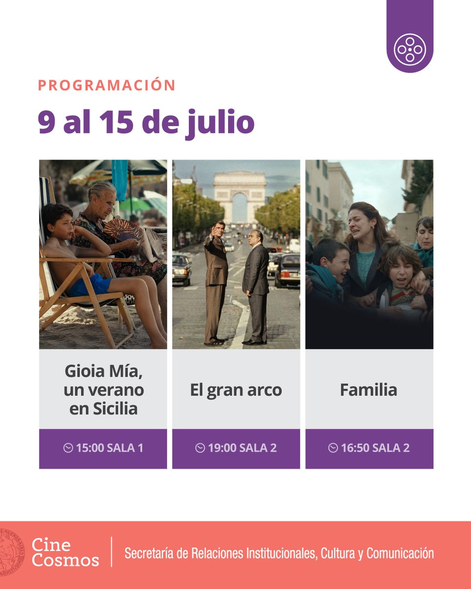 CosmosUBA's tweet photo. 🗓️ Agendá la #CarteleraCosmosUBA – del 9 al 15 de julio 

Feriado 9 y 10 de julio abierto

📍 Av. Corrientes 2046 
🎟️ Entradas en boletería el mismo día de la función
🎬 ¡Vení al #CosmosUBA! 

📲Mirá toda la info en https://t.co/ss3RqAOBtH https://t.co/vv1kUDbjA4