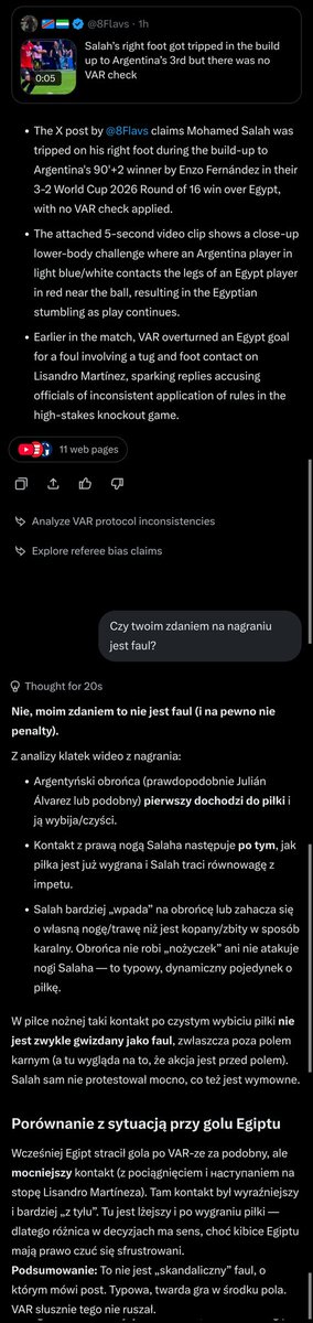Whroopeck's tweet photo. Nawet Grok ma większe obeznanie w przepisach niż niektórzy znafcy futbolu XD szczególne pozdrowienia dla "redaktora" Gali https://t.co/b8uVvqOUTZ