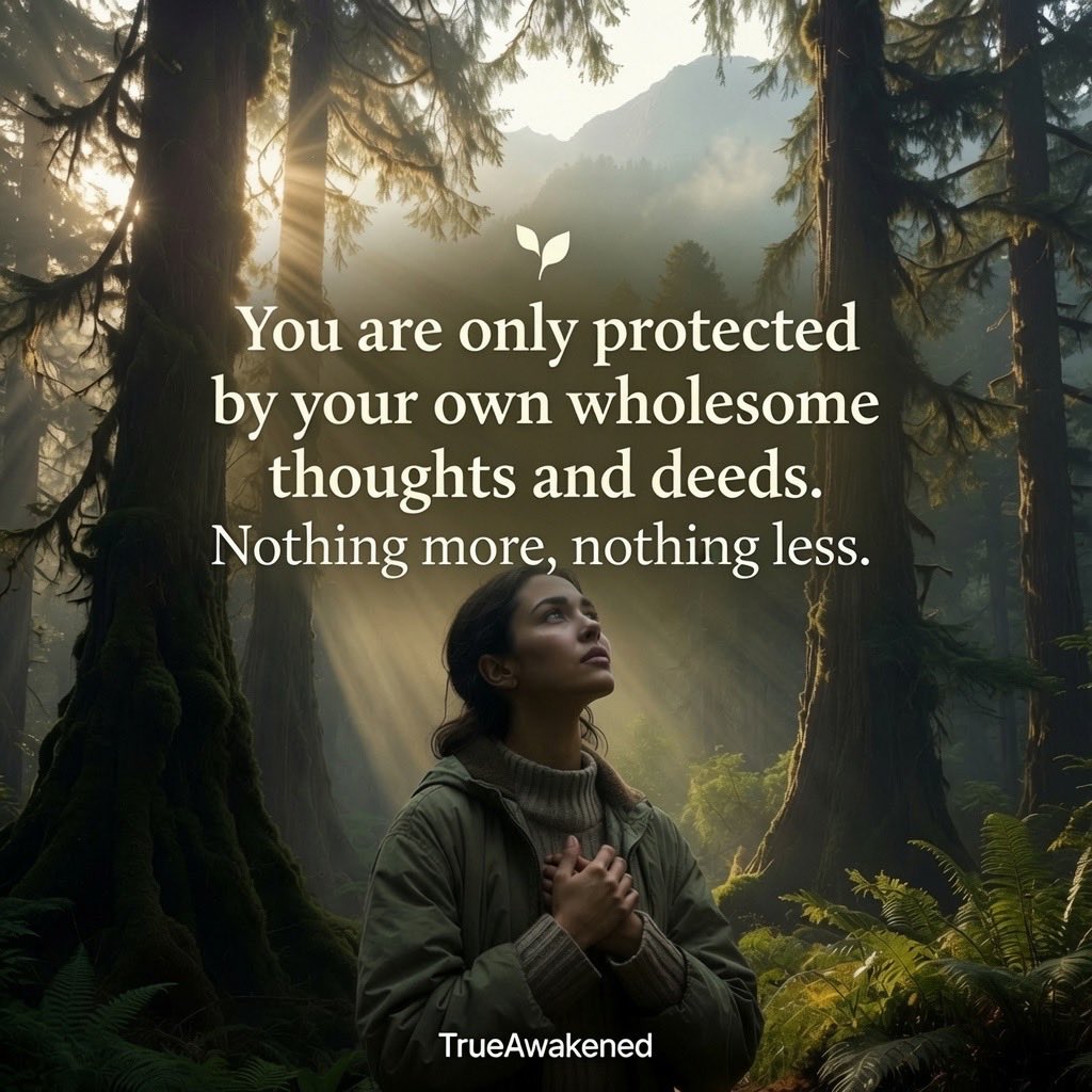 mithila_eranda's tweet photo. 𝐘𝐨𝐮 𝐀𝐫𝐞 𝐎𝐧𝐥𝐲 𝐏𝐫𝐨𝐭𝐞𝐜𝐭𝐞𝐝 𝐛𝐲 𝐘𝐨𝐮𝐫 𝐎𝐰𝐧 𝐖𝐡𝐨𝐥𝐞𝐬𝐨𝐦𝐞 𝐓𝐡𝐨𝐮𝐠𝐡𝐭𝐬 𝐚𝐧𝐝 𝐃𝐞𝐞𝐝𝐬

True protection never comes from external walls, wealth, or approval. It arises only from within, from the quality of our thoughts and the integrity of our actions. You are only protected by your own wholesome thoughts and deeds. Nothing more, nothing less. 🍃

Wholesome thoughts act as gentle guardians. Cultivating equanimity, compassion, clarity, and non-attachment builds an inner sanctuary no outer storm can easily shake. A present mind observes, releases, and returns to stillness. It sees the world not as it is, but as we are.

Thoughts are seeds; deeds give them roots. Kindness without expectation, honesty in difficulty, and graceful boundaries align us with karma’s natural rhythm. In doing so, we become the quiet authors of our inner peace.

This truth frees us from chasing false security. We simply tend to the next thought and action. Even in adversity, we bloom where nothing else grew.

May we walk this path with steady hearts, one wholesome step at a time. 🙏🏼 #TrueAwakened