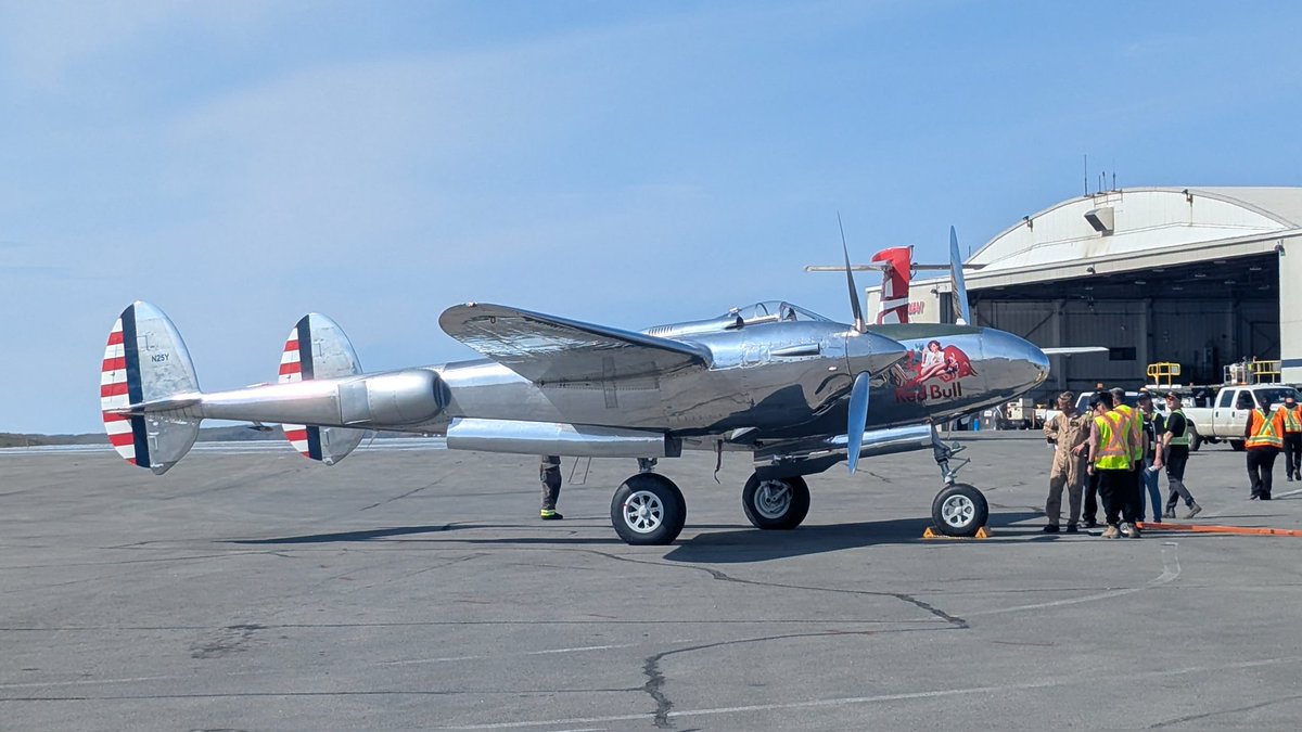 FrankReardon1's tweet photo. The @redbullairforce P-38 #N25Y in #Iqaluit #Nunavut on JUL.7.2026 
#P38 #P38Lightning #RedBull #TheFlyingBulls #Warbirds https://t.co/EuC7EYF7rP