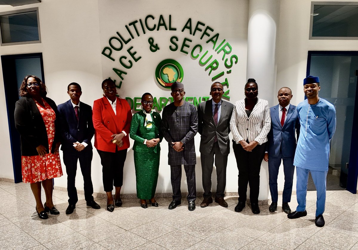 Bankole_Adeoye's tweet photo. I met with @Amb_Mulamula , the #AU Special Envoy on Women, Peace and Security (WPS), to discuss this year’s programme of work and the activities planned for the remainder of the month. https://t.co/h7A8E2JvkM