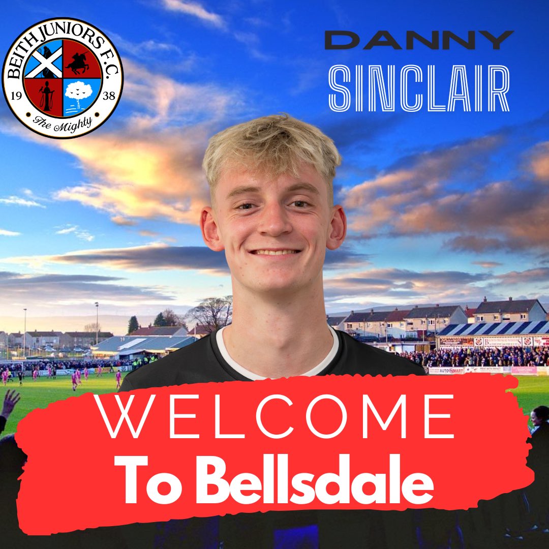 BeithJuniorsFC's tweet photo. NEW SIGNING ‼️

Beith Juniors are delighted to announce the signing of Danny Sinclair 🫱🏻‍🫲🏼

The 21-year old is a striker who joins The Mighty after a successful Season at St Peter's where he bagged 23 goals ⚽️ https://t.co/rI27dfoub8