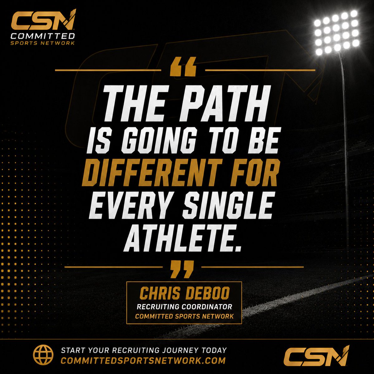_CSNetwork_'s tweet photo. Something Athlete Need To Understand
Committed Sports Network, Chris DeBoo, discusses how all paths don't look the same. Your journey is your journey! Start your journey with us! https://t.co/NAtulbf8b6