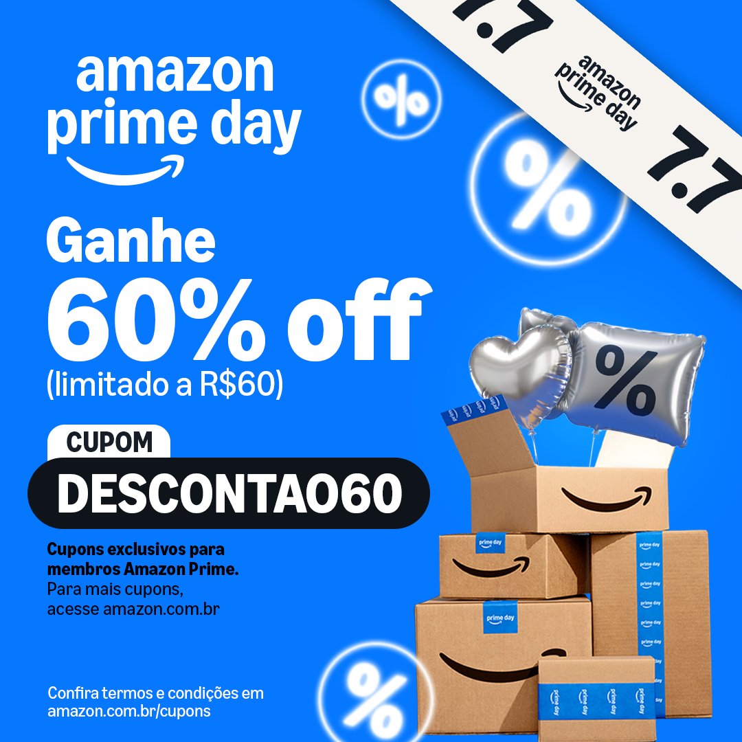 amazonbrasil's tweet photo. Cadê os amantes de cupom?

🎟️ Use DESCONTAO60 e aproveite 60% off, limitado a R$60. 

👉 Confira as ofertas Amazon Prime Day 7.7!
https://t.co/DkRwuFGfrk 

#TemNaAmazon #AmazonBrasil #AmazonPrimeDay https://t.co/FYJcgAg80p