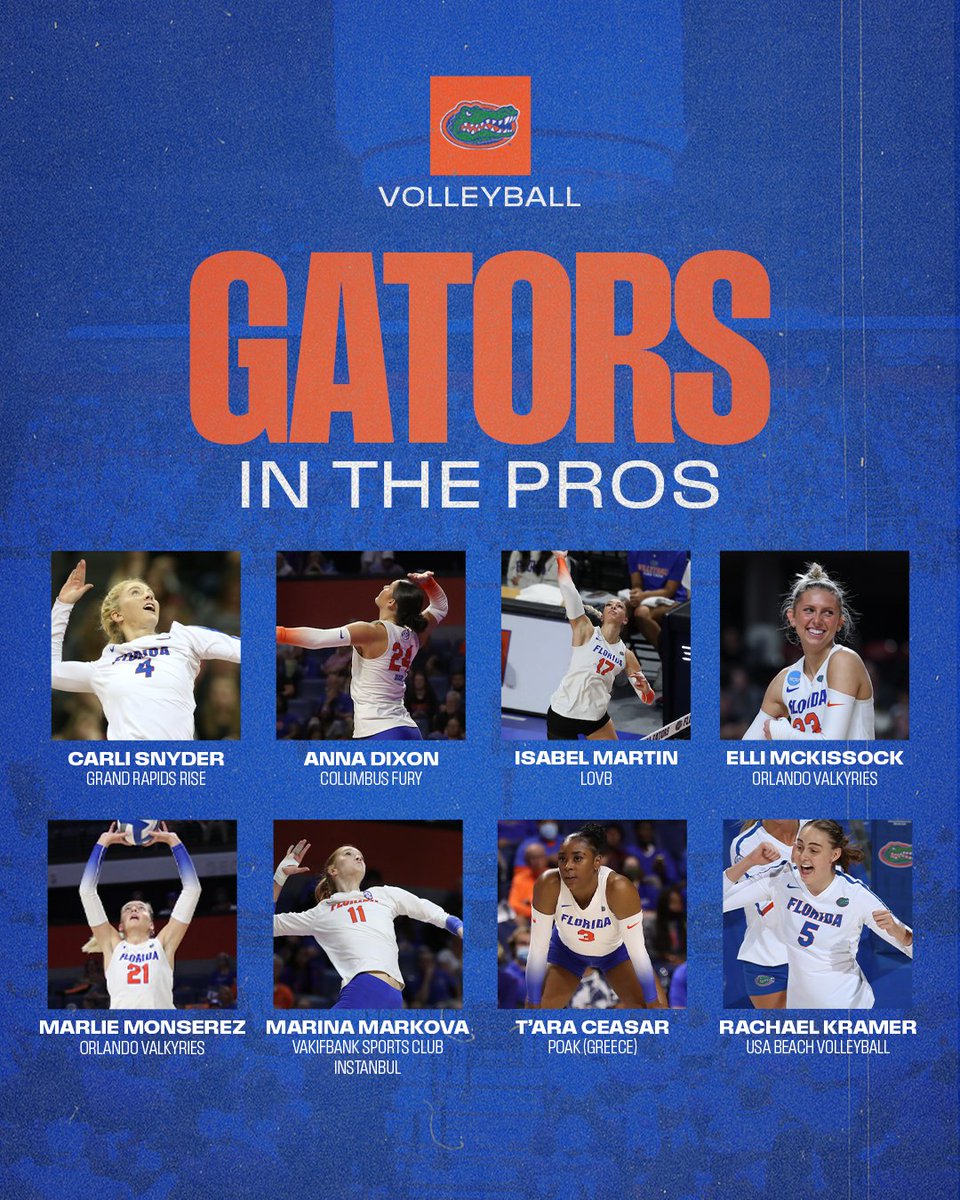 GatorsVB's tweet photo. 8 Gators, All Pros. 🐊 

A summer update on some of our alums in the pros!  

🔗 : https://t.co/VW5My9pKSd https://t.co/p8skFXjwqb