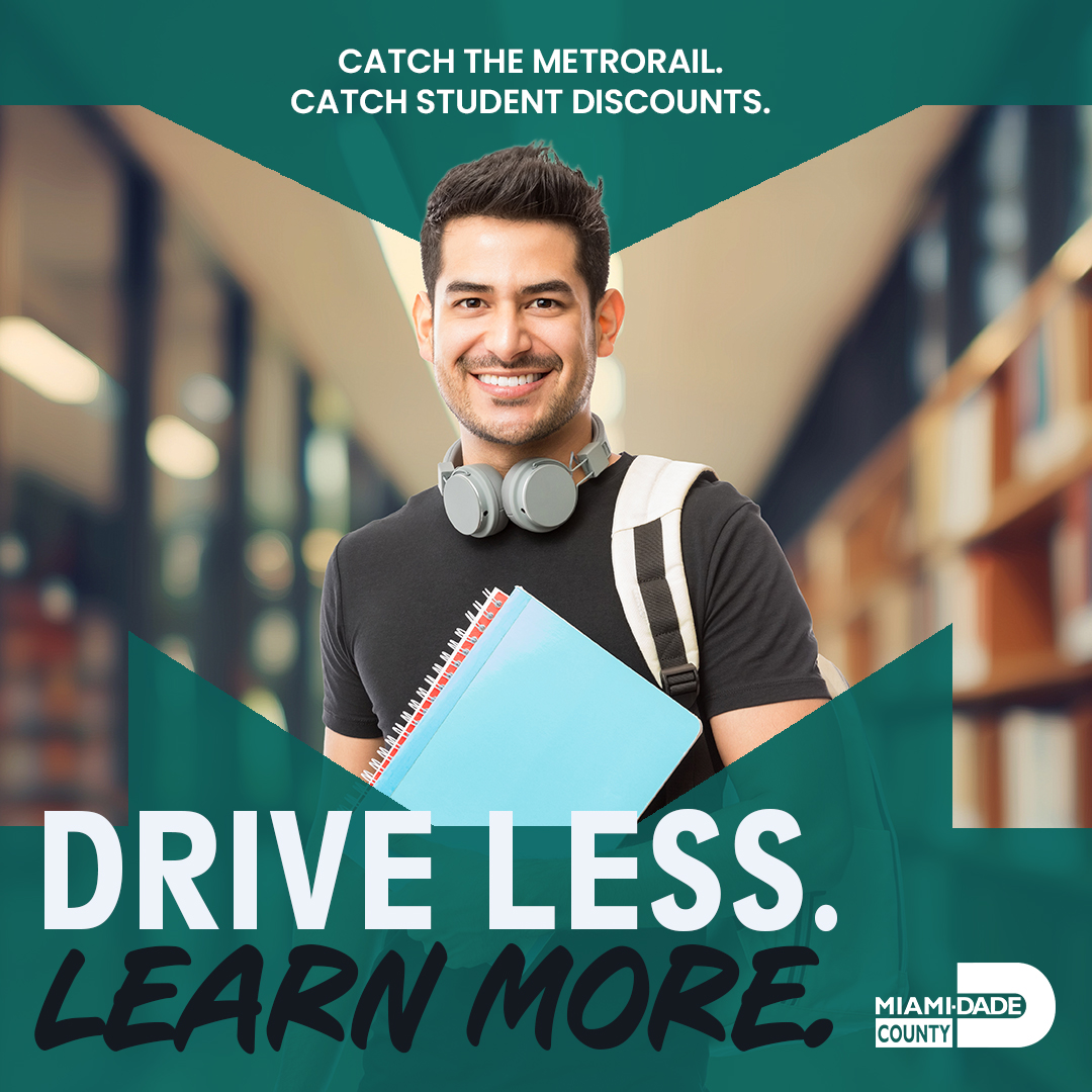 MiamiDadeCounty's tweet photo. Get ready for the new school year and save. Full‑time college students ride unlimited for $56.25 a month in #OurCounty with the College Mobile Pass. Find out if your school participates and grab your pass in the @GoMiamiDade Transit app.
https://t.co/9cuqFlEShc https://t.co/4HyThi4Rdh