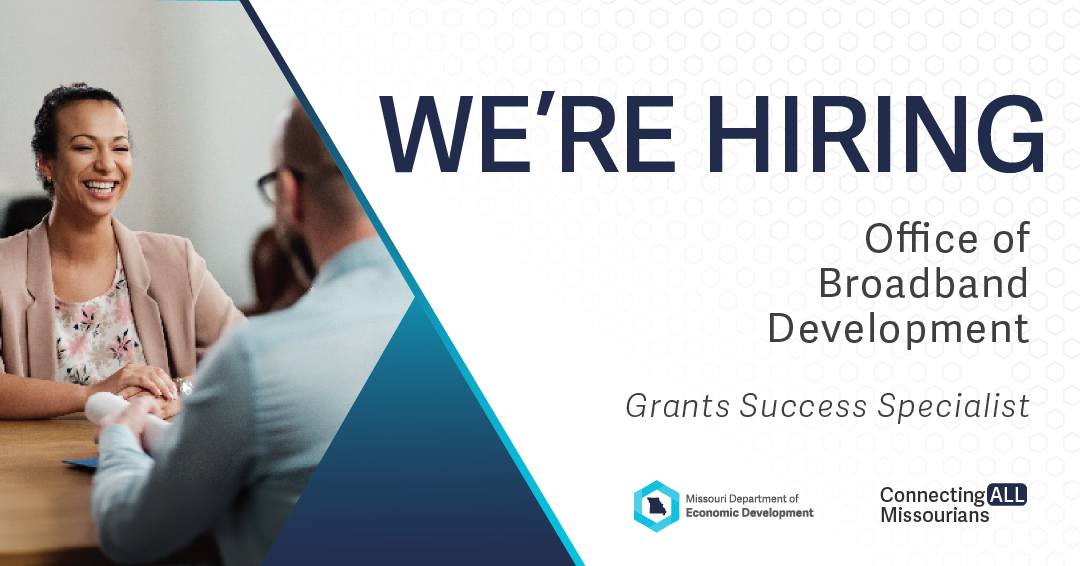 MoEcoDevo's tweet photo. Don’t just watch the digital divide close - be part of the team bridging it! #TeamDED’s Office of Broadband Development is looking for a Grants Success Specialist to drive its mission of #ConnectingAllMissourians.

🔗 Apply: https://t.co/NRP15STzPF https://t.co/dl0Gpag3gE