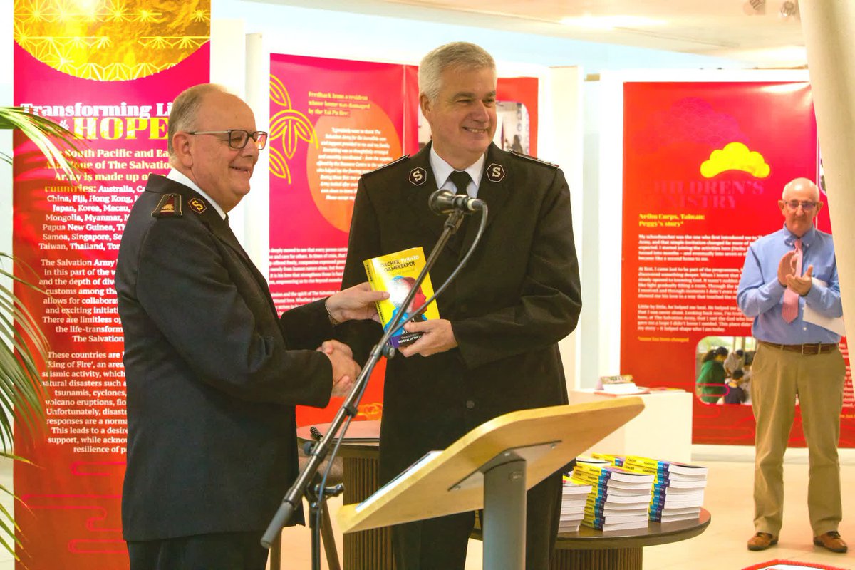 city_corps's tweet photo. A new autobiography by Retired General André Cox was formally launched at The Salvation Army’s IHQ. It traces his journey from his early years in Rhodesia (now Zimbabwe), through his calling to officership, leadership across several territories and election as General of The SA https://t.co/U85VLzs7QO