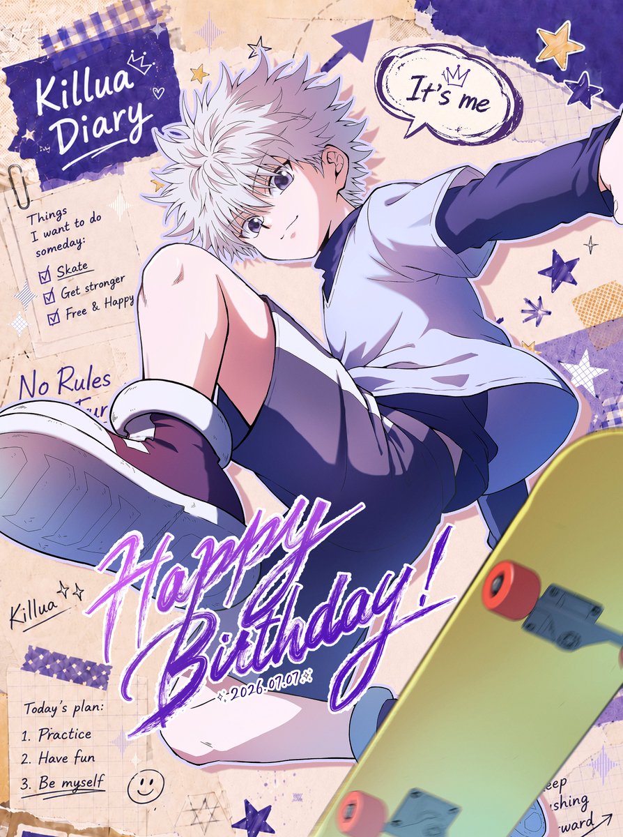 HXH_EMO's tweet photo. #キルア生誕祭2026 
#キルア誕生祭2026

大遅刻になっちゃったけど
お誕生日おめでとう、キルア〜！！😭🛹🎉✨💕 https://t.co/xVvXkhoA1J