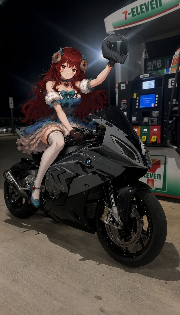 LunaLambVT's tweet photo. Midnight ride vibes with a fantasy twist. Swapped my VTuber onto this superbike scene and I'm loving how the pose and aesthetic came together. What do you think?

#VTuberArt #AnimeArt #FanArt #DigitalArt #VtuberCommunity🏍️✨ https://t.co/IYkRJOGMuH