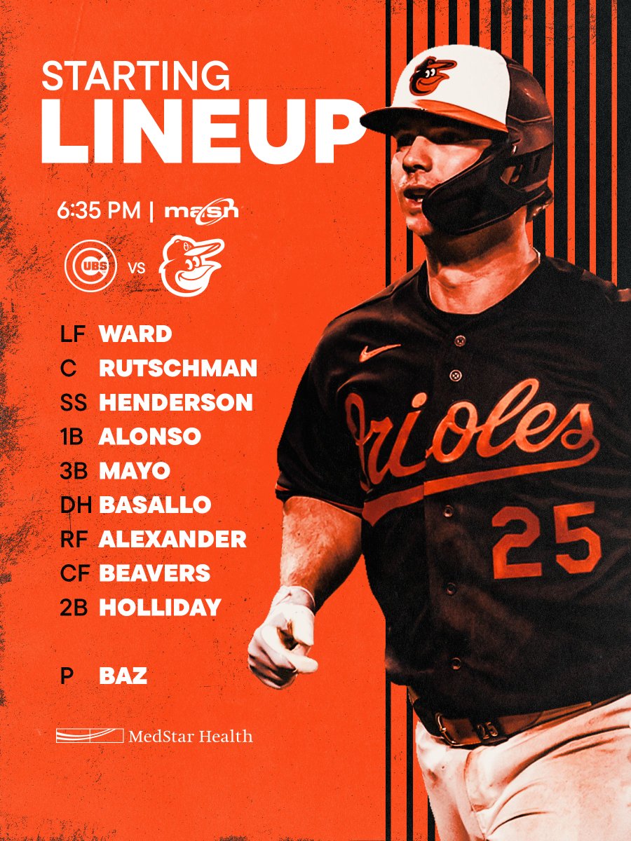 Orioles's tweet photo. New series vs. the Cubs on deck.

📺 @masnOrioles &amp; MASN+
📻 98 Rock 97.9 FM &amp; WBAL 1090 AM https://t.co/BTxCH5HgyA