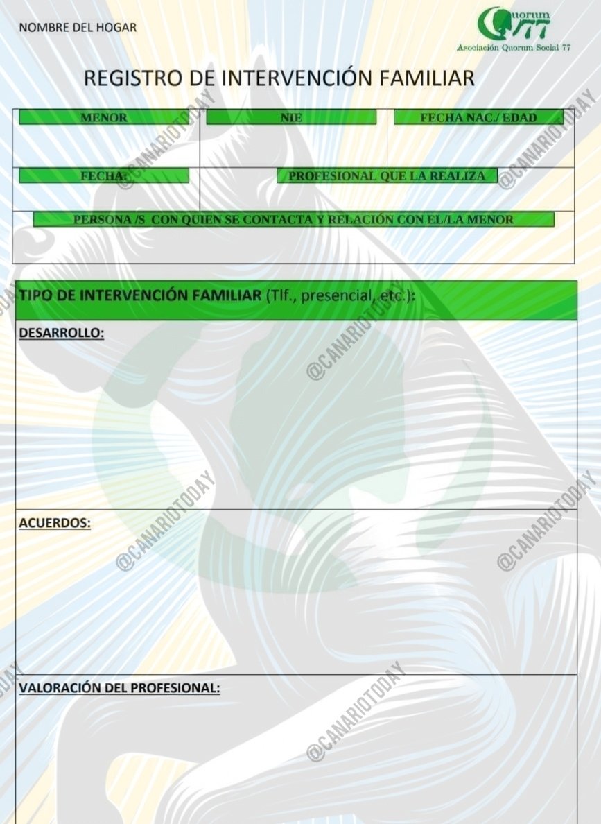 CanarioToday's tweet photo. Otro documento de la ONG Quorum Social 77 para registrar el contacto telefónico o PRESENCIAL de los familiares de los MENAs que atiende en sus centros con dinero público. 

➡️ ¿No acompañados?

La gran estafa... https://t.co/6zapDnahxc
