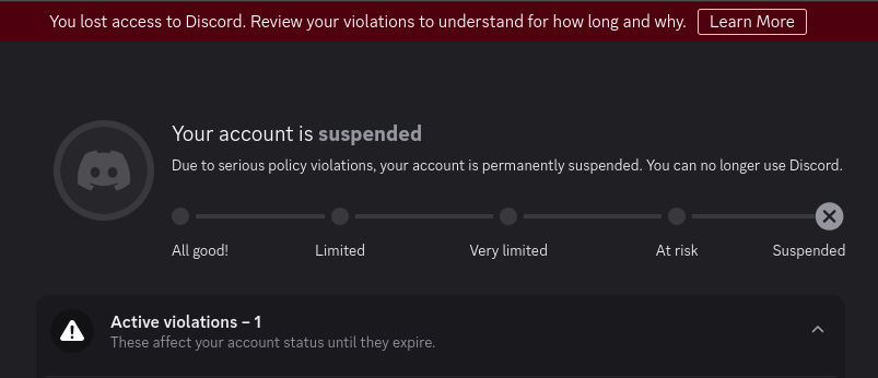 MsWolphie's tweet photo. @svishnevskiy @discord_support What about people who have been wrongfully banned after a hack and got confronted to your god awful AI support, unable to even have a human in the loop? Can they *ALSO* be reviewed by a proper human at one point, or do you just continue to ignore their ass? https://t.co/w3G7gT5wNQ