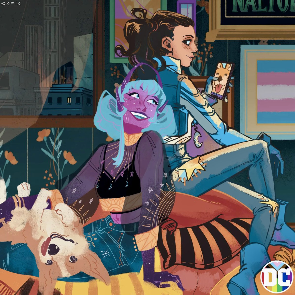 troyfin2's tweet photo. A Dreamer/Galaxy #DCComics reading guide I just came up with, for anyone who wants to “catch up” for the new #DCPride miniseries or wants to go back and learn in depth some of their histories and history together as trans girl superhero besties. 🩵🏳️⚧️💙 https://t.co/N9OY1owDi5
