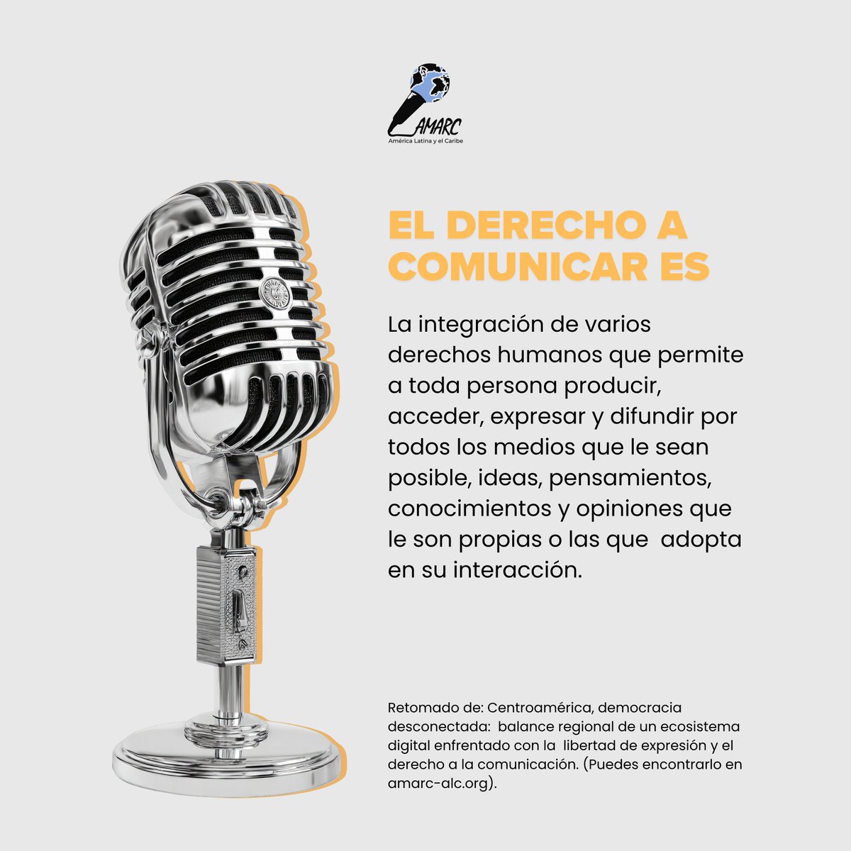 AMARCALC's tweet photo. 🎙️ Comunicar no es un privilegio: es un derecho.

Todas las personas y comunidades deben poder expresarse, informar y participar en la vida pública.

📢 Sin medios comunitarios no hay democracia.

 ��� Voces locales de alcance global.

#AMARCALC #DerechoALaComunicación https://t.co/uKRsQyJueX
