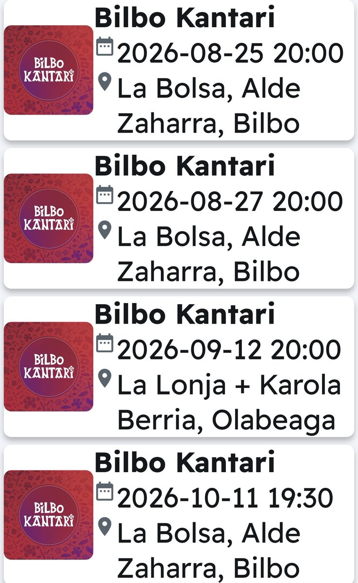 bilbokantari's tweet photo. ⚠️ Gogoratu uztailean ez dugula Bilbo Kantaririk.

🎉 Aste Nagusian bi izango ditugu, irailean Olabeaga ko jaietan eta gero urrian Txikitero egunan.

Egon adi, denpora rekin abisatuko dugu Kantari bakoitza baino lehen. https://t.co/Oc8yReE1i3