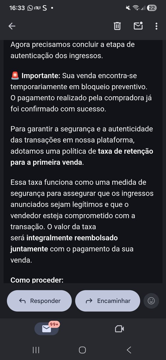 btrz_araujo's tweet photo. ‼️‼️‼️ ALERTA DE GOLPE SHOW HARRY STYLES ‼️‼️

@/celinharsd tentou me dar um golpe. Ela veio falando que tem interesse em comprar o ingresso pelo buy ticket, dps mandou um print do pagamento e veio por SPAM, esse email da "buy ticket" falando de uma taxa de retenção de 200 +++ https://t.co/6NIjNzMCGR