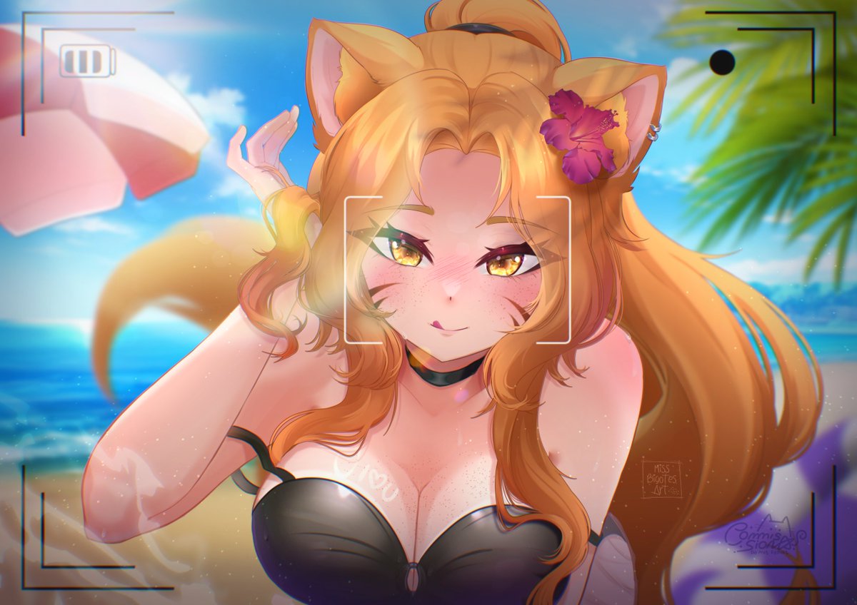 MissBigotesArt's tweet photo. YCH summer photo yay 
gift cms from Fish for Kiara ☀︎༄.° https://t.co/VV2741SSOX