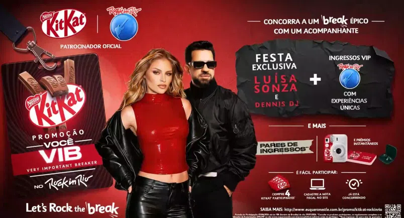 rdofeitosa's tweet photo. A @KitKatBrasil com a promoção “Você VIB (Very Important Breaker) no Rock in Rio 2026”, oferecendo a chance de concorrer a experiências VIP no festival, incluindo acesso à área VIP, festa pré-evento, além de mais de 100 pares de ingressos de gramado.
https://t.co/R2BPX8I55J https://t.co/t0Fx1sTMFV