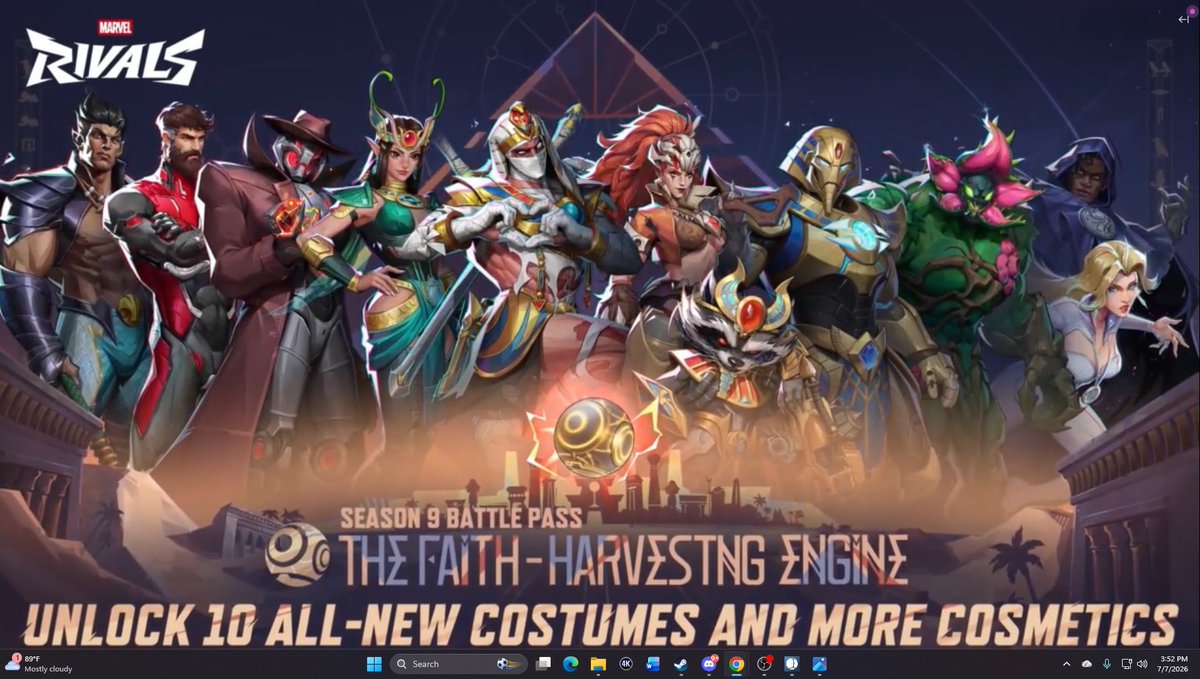 Betrigansmh's tweet photo. ⭐️ MARVEL RIVALS SEASON 9 GIVEAWAY ⭐️
🎁Jubilee is here. This means TWENTY. Yes. 2-0. 20 people will be getting 1,000 lattice to get the new battlepass. 

To enter:
1). 👉 Follow @Betrigansmh and @DoesPlayer 
2). ♥️This tweet
3). 🔁 Retweet this tweet
4). ❓BONUS (Not necessary): comment your favorite skin in the battlepass, and what other themes you would like to see? 

❗️Due to how many we are giving away we will be giving it a little over a week, so winners will be decided July 17th. Sorry for the delay on that. Winners will be announced publicly. We will only reach out to the winners from these accounts. Thank you @DoesPlayer for helping make this happen!