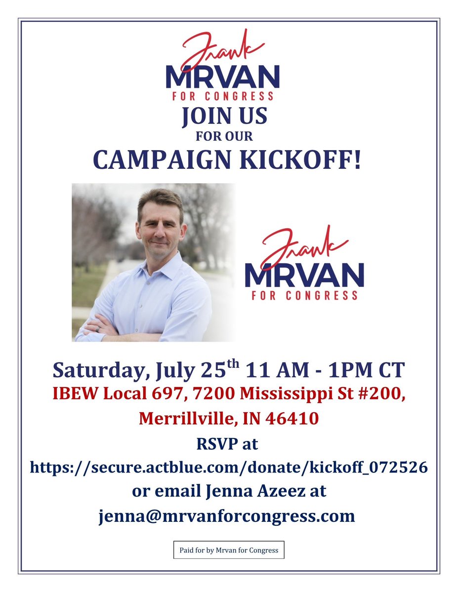 Frank Mrvan for Congress tweet media