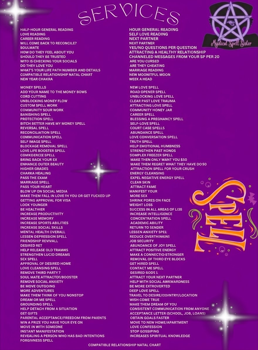 Spell_Sister's tweet photo. ☀️ MID-SUMMER ENERGY IS IN FULL FORCE! ☀️

I know I’ve been gone for a minute, but IM BACKKKKKKK!!! And I’m not coming back empty-handed. We are turning up the heat on your manifestations from now until the end of July with a massive seasonal lineup! 💜🔮✨

Whether you need a direct truth surge, a deep look into your love life, or a heavy-hitting spell to shift your circumstances, the table is set.

⚡️ EXTENDED TIMELINE DISCOUNTS:
🕯️ 30% OFF Spells over $10 — Grab your candles, set your boundaries, and claim your power.
🔮 10% OFF Readings over $5 — No more guessing games. Let's look at the cards.
💬 Channeled Messages (8-15 deep insights) for just $20!

Clear the doubt, trust the timing, and let’s make some magic happen together.

👇 Claim your discount and book your energy work today: 👇