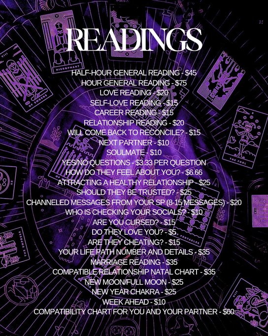 Spell_Sister's tweet photo. ☀️ MID-SUMMER ENERGY IS IN FULL FORCE! ☀️

I know I’ve been gone for a minute, but IM BACKKKKKKK!!! And I’m not coming back empty-handed. We are turning up the heat on your manifestations from now until the end of July with a massive seasonal lineup! 💜🔮✨

Whether you need a direct truth surge, a deep look into your love life, or a heavy-hitting spell to shift your circumstances, the table is set.

⚡️ EXTENDED TIMELINE DISCOUNTS:
🕯️ 30% OFF Spells over $10 — Grab your candles, set your boundaries, and claim your power.
🔮 10% OFF Readings over $5 — No more guessing games. Let's look at the cards.
💬 Channeled Messages (8-15 deep insights) for just $20!

Clear the doubt, trust the timing, and let’s make some magic happen together.

👇 Claim your discount and book your energy work today: 👇