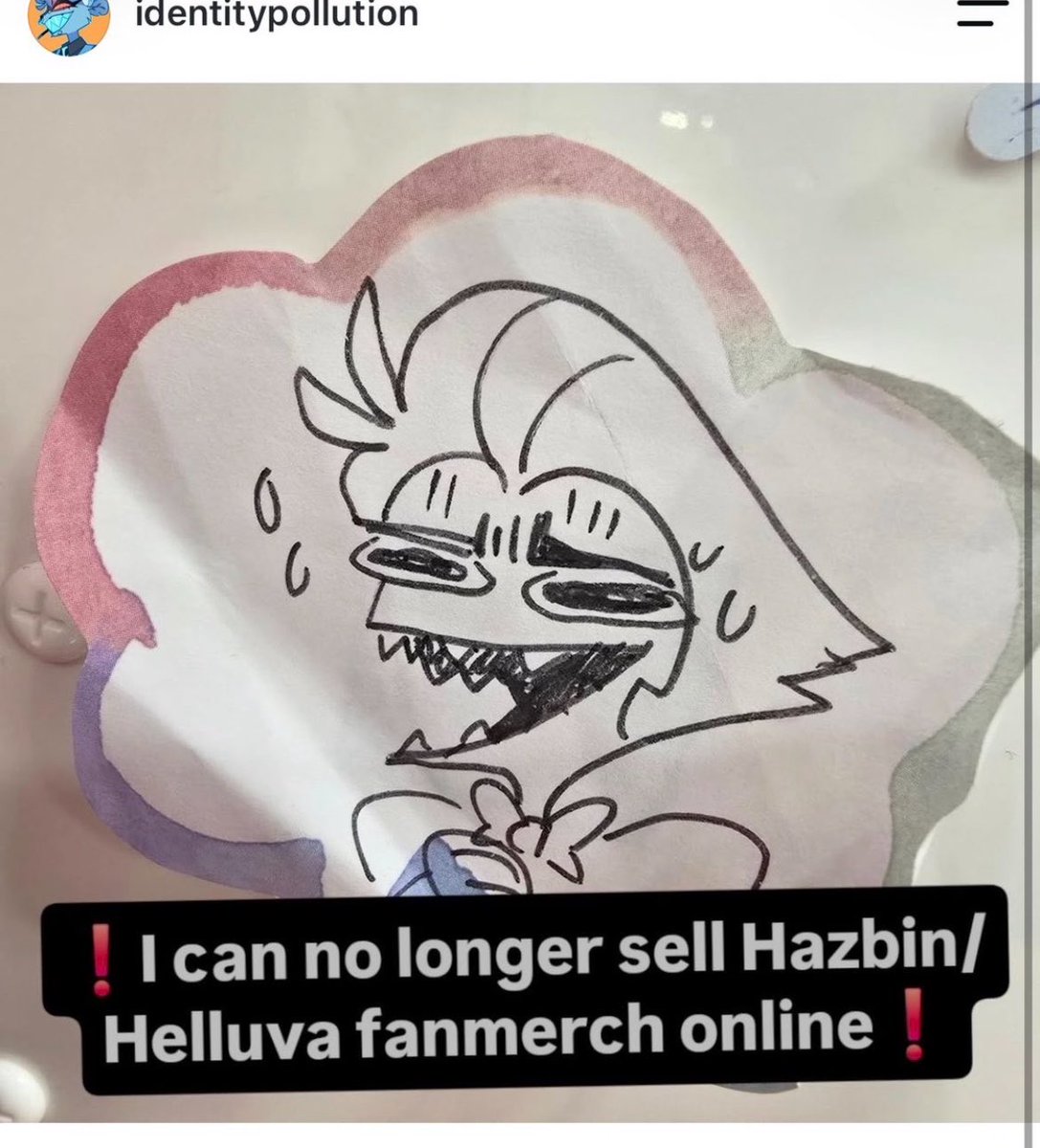 LucifersFavDuck's tweet photo. Spindlehorse is now not allowing artists to sell fanmerch online?Wtf is going on?? https://t.co/Nt89dovMNZ