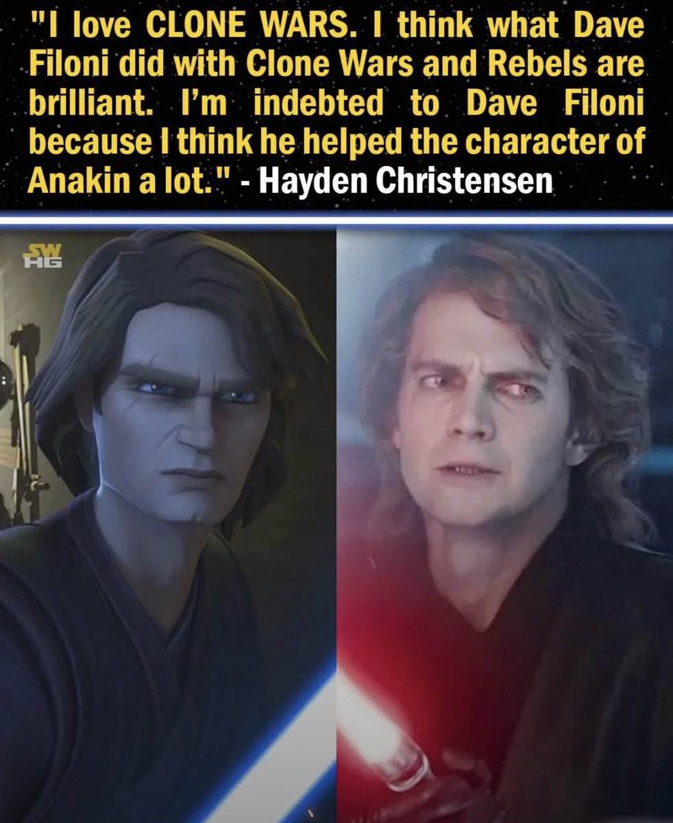 bestofstarwar's tweet photo. Hayden’s thoughts on the Clone Wars https://t.co/xNNu6GMIVS