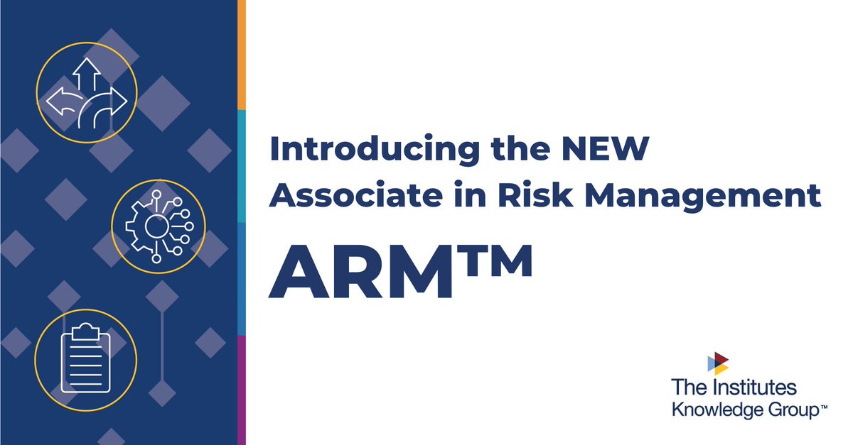 TheInstitutes_'s tweet photo. Navigating today’s complex business environment requires a fresh approach to how we look at organizational resilience.  

To support the RMI community through these shifting expectations, The Institutes Designations launched the new ARM™. https://t.co/zYMtUJgLLK

#ARMDesignation https://t.co/SezQzUkL1M