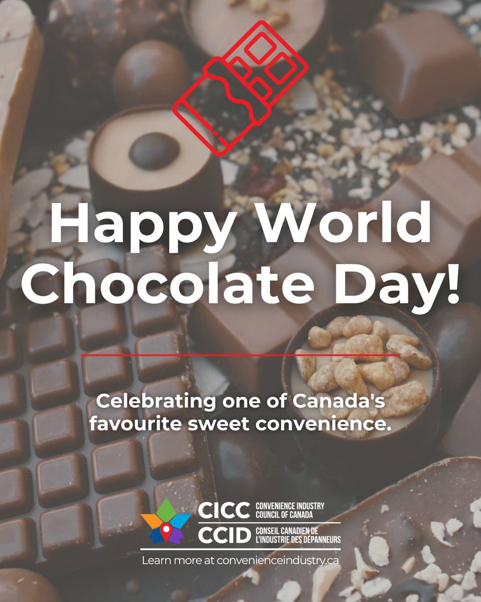 ConvenienceCan's tweet photo. 🍫 Chocolate is one of Canada’s favourite convenience store treats!

Today, we’re celebrating the products that add a little sweetness to everyday moments, and the convenience stores that help make those moments possible. 🏪✨

#WorldChocolateDay #ConvenienceStores https://t.co/hFf9RrM4G8