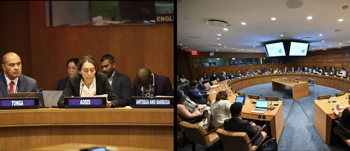 USGRabab_UN's tweet photo. I thank the Gvts of  🇬🇼🇵🇹 &amp; @AOSISChair for partnering with @UNOHRLLS at #HLPF2026 to discuss catalyzing investments+partnerships for #SIDS. The upcoming @SIDSGBN Forum &amp; Island Investment Forum-under SIDS #CoE, will be key to unlock support for #SIDS MSMEs as we deliver #ABAS. https://t.co/c0NHuxDM8t