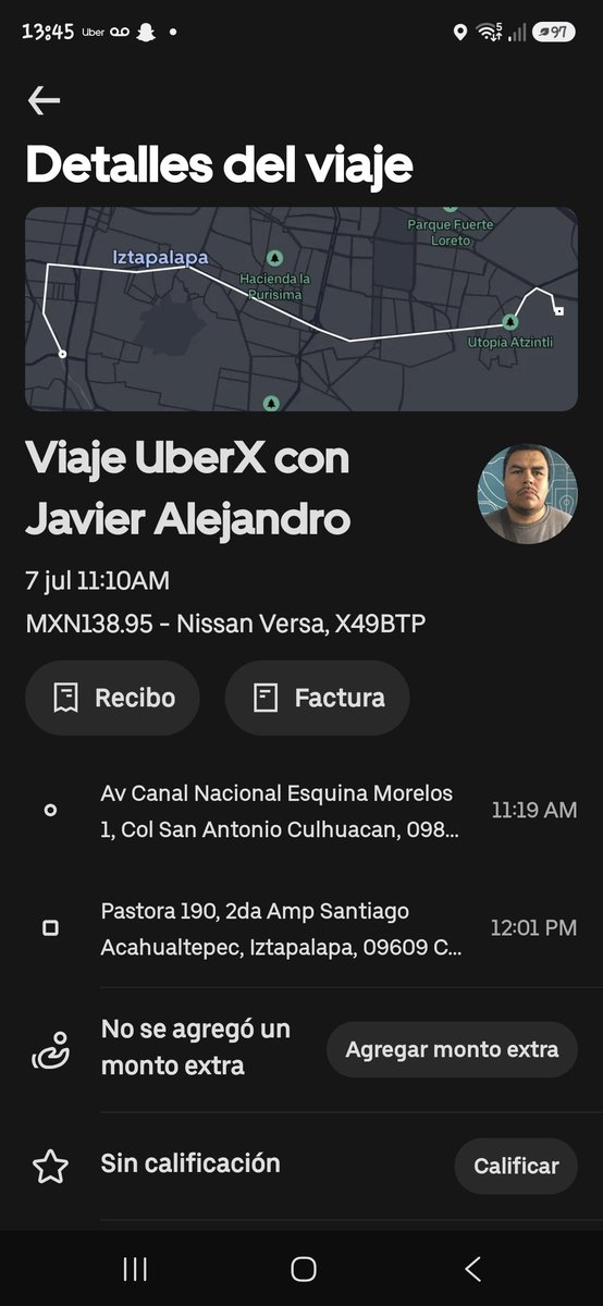 DenisMiris's tweet photo. Hola ol ide una bolsa en mi último viaje en la cajuela ya reporte en uber pero el numero del so uio conductor no contesta manda a buzon y es mi uniforme de trabajo y de mi esposo una bolsa negra en su cajuela tiene ya mas de una hora y no logro contactarlo
@Uber_Support https://t.co/xwhjqY719c