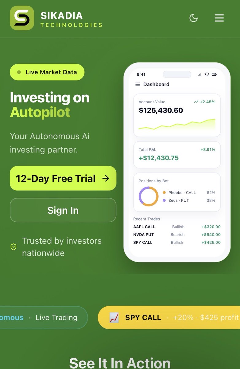 Sikadiatech's tweet photo. Investing on Autopilot isn’t a future thought it’s a present Reality and it’s your turn.

Invest today

https://t.co/88uJnTPAxu https://t.co/gnoGatVJkf