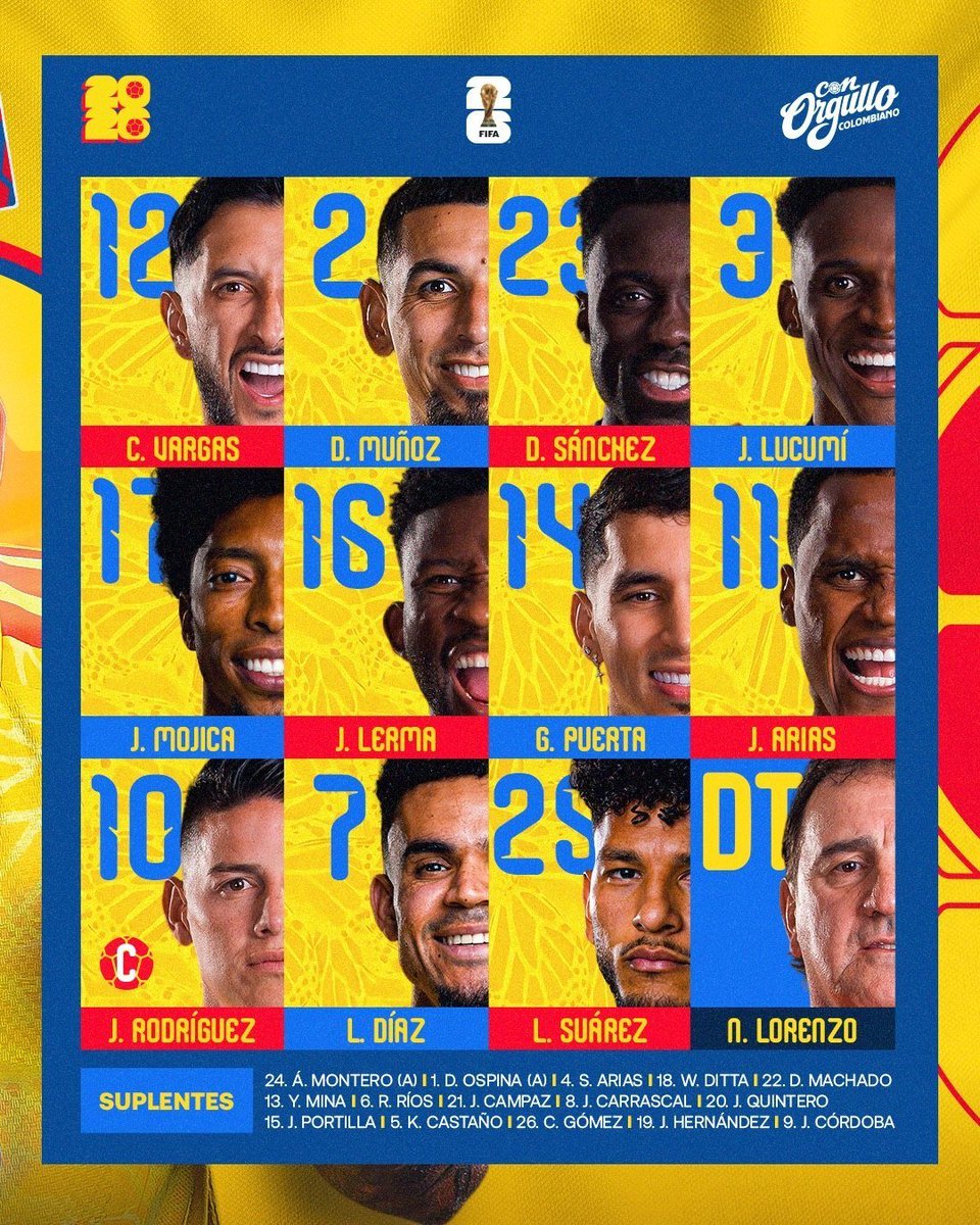 mwdly32's tweet photo. 🏆 كأس العالم 2026 🇺🇸🇨🇦🇲🇽
⚽️ كولومبيا ✖️ سويسرا    
⏰ 11:00 مساء�� بتوقيت 🇸🇦
📋 تشكيلة المنتخبين الرسمية: https://t.co/eDLaMVzdNN