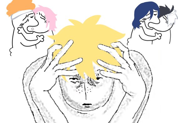 Tranying_'s tweet photo. When you're trying to find your runaway boyfriend and save your marriage but the mfs around you just start doing yaoi bullshit with eachother https://t.co/0ecHXZNhr0